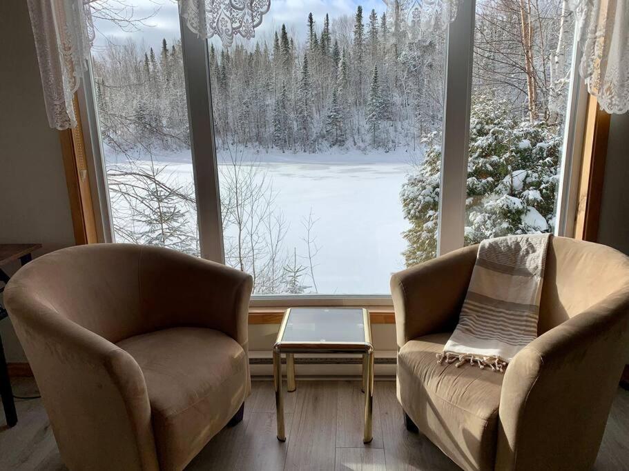Le Chalet Bleu, Aux Pieds Des Monts-Valin Saint-David-de-Falardeau Exterior foto